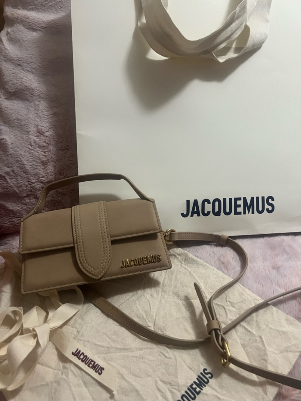 Jacquemus Nude Beige Mini Top-Handle Bag Le Bambino Leather - Picture 9 of 9